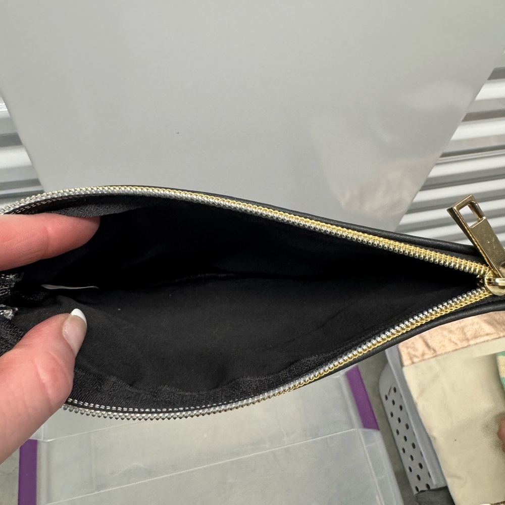 Black and Gold Zippered Pouch